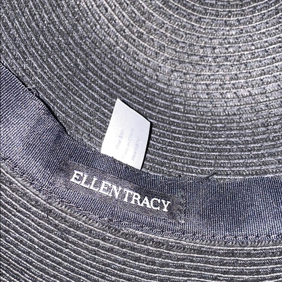 Black Ellen Tracy sun hat with accent scarf 👒 - Picture 7 of 10